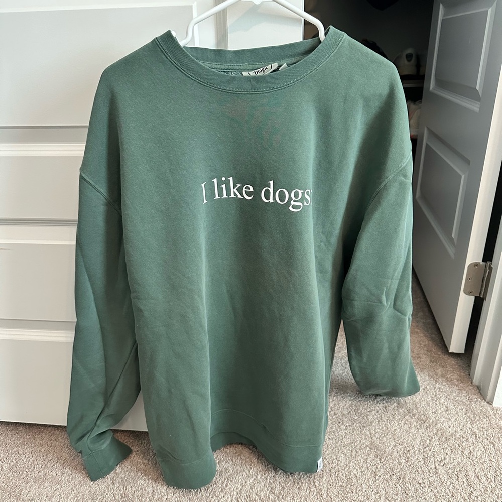 Green 'I Like Dogs' Crewneck Sweatshirt